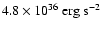 $4.8\times
10^{36}~{\rm erg}~{\rm s}^{-2}$
