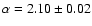 $\alpha=2.10\pm0.02$