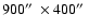 $900\hbox{$^{\prime\prime}$ }\times 400\hbox{$^{\prime\prime}$ }$
