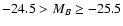 $-24.5 > M_B \geq -25.5$