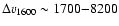 $\Delta v_{1600} \sim 1700{-}8200$