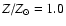 $Z/Z_\odot = 1.0$