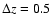 $\Delta z = 0.5$