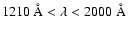 $1210~{\rm\AA} < \lambda < 2000~{\rm\AA}$