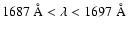 $1687~{\rm\AA} < \lambda < 1697~{\rm\AA}$