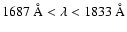 $1687~{\rm\AA} < \lambda < 1833~{\rm\AA}$