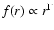 $f(r) \propto r^{\Gamma}$