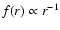 $f(r) \propto r^{-1}$