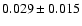 $0.029\pm 0.015$