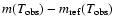 $m(T_{\rm obs})-m_{\rm ref}(T_{\rm obs})$