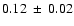 $0.12~ \pm ~0.02$