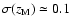 $\sigma(z_{\rm M})
\simeq 0.1$