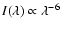 $I(\lambda) \propto
\lambda^{-6}$