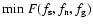${\rm min}~F(f_{\rm s},f_{\rm n},
f_{\rm g})$