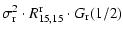 $\displaystyle \sigma_{\rm r}^2\cdot R^{\rm r}_{15,15}\cdot G_{\rm r}(1/2)$