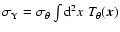 $\sigma_{\rm Y}=
\sigma_\theta\int {\rm d}^2x\;T_{\theta}(\vec{x})$
