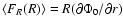 $\langle F_R(R)\rangle =R({\partial \Phi_0}/{\partial r})$