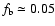 $f_{\rm b}\simeq 0.05$
