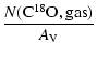 $\displaystyle \frac{N({\rm C^{18}O, gas})}{A_{\rm V}}$