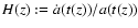 $H(z):=\dot a(t(z))/a(t(z))$