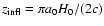 $z_{\rm infl}=\pi a_0H_0/(2c)$