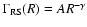 $\Gamma_{{\rm RS}}(R)=AR^{-\gamma}$