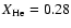 $X_{\rm He} = 0.28$