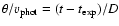 $\theta/v_{\rm phot}
= (t-t_{\rm exp})/D$