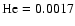 $\rm He = 0.0017$