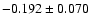 $-0.192\pm0.070$