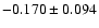 $-0.170\pm0.094$