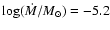 $\log (\dot{M}/M_{\odot}) = -5.2$