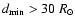 $d_{\rm min} > 30~R_{\odot}$