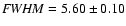 ${\it FWHM}= 5.60\pm0.10$