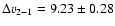 $\Delta v_{2-1} = 9.23\pm0.28$