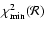 $\chi^2_{\rm min}({\cal R})$