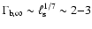 $\Gamma_{{\rm b},\infty} \sim \ell_{\rm s}^{1/7} \sim 2{-}3$