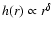 $h(r) \propto r^\delta$