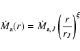 \begin{displaymath}\dot{M}_{\rm a}(r) = \dot{M} _{{\rm a},J} \left (\frac{r}{r_J} \right )^\xi
\end{displaymath}