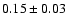 $0.15\pm0.03$