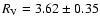 $R_{\rm V} = 3.62 \pm 0.35$