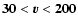 ${\bf 30} < \vec{v} < {\bf 200}$