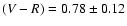 $(V-R)=0.78 \pm 0.12$