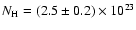 $N_{{\rm H}}=(2.5\pm0.2)\times10^{23}$