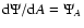 ${\rm d}\Psi/{\rm d}A= \Psi_A$