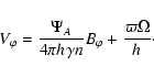 \begin{displaymath}V_{\varphi} = \frac{\Psi_A}{4\pi h_{}\gamma n}
B_{\varphi}+\frac{\varpi\Omega}{h_{}} \cdot\end{displaymath}