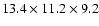 $13.4 \times 11.2 \times 9.2$