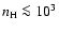 $n_{\rm H} \la 10^3$