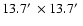 $13.7\hbox {$^\prime $ }\times 13.7\hbox {$^\prime $ }$