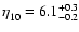 $\eta^{}_{10}=6.1^{+0.3}_{-0.2}$